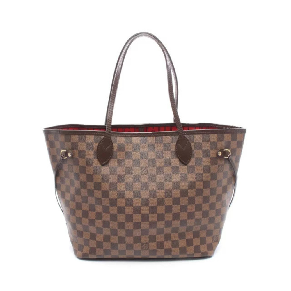 Louis Vuitton Neverfull Damier Tote Bag Canvas Leather Ebene Brown